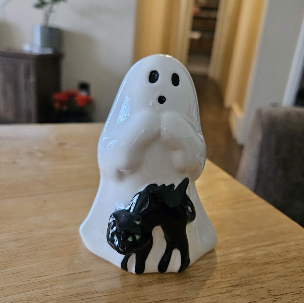 Target White Ghost Figurine with Black Cat